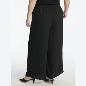 ELOQUII pants Wide Leg Dress pull on elastic waistband in Black 14 NEW wide